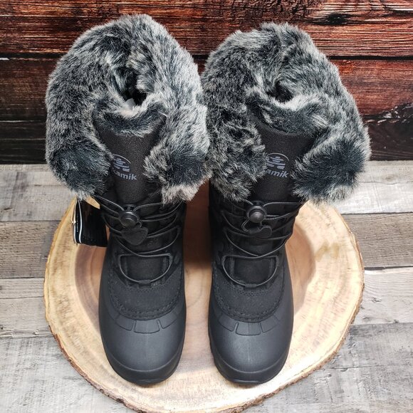 NWT Kamik Snow Boots Size 7 Momentum Waterproof Insulated Outdoor Black Vegan - Picture 6 of 11